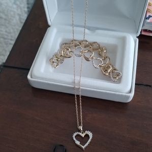 14k over Slvr diamond necklace and Bracelet